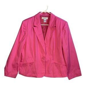 Judith Hart Womens Jacket Size 16 Barbie Pink Fully Lined Pockets Blazer VTG